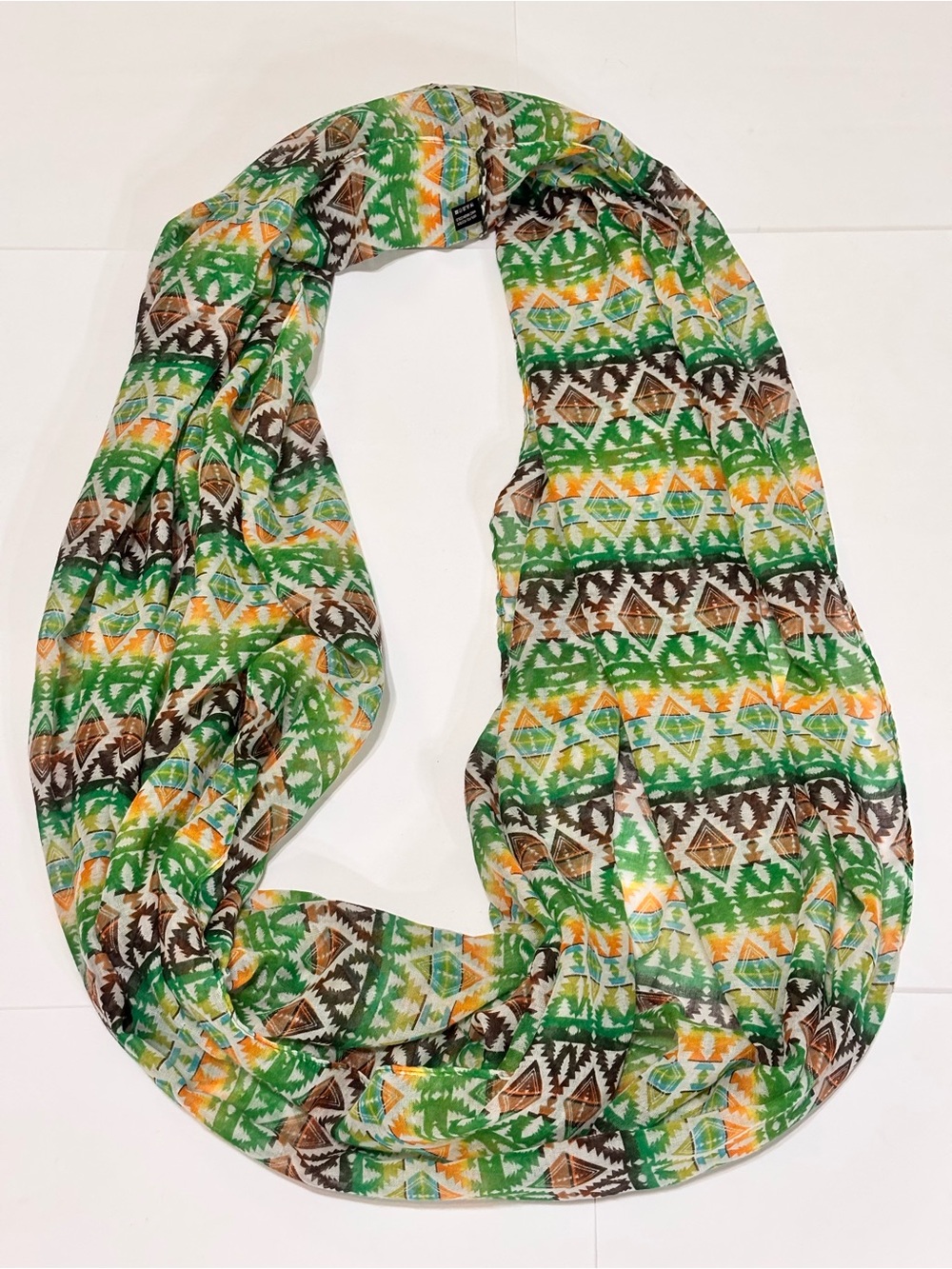 Green Geometric Infinity Scarf by